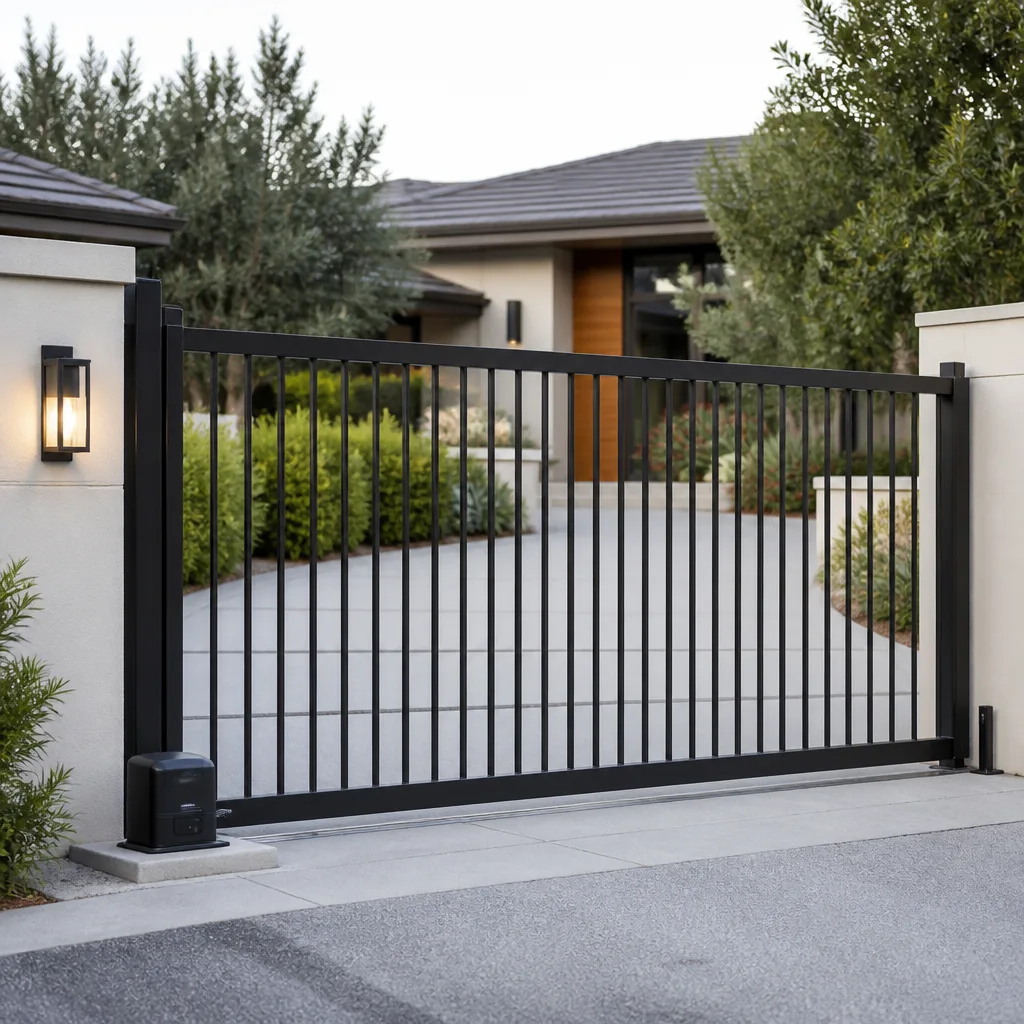 Sliding driveway gates